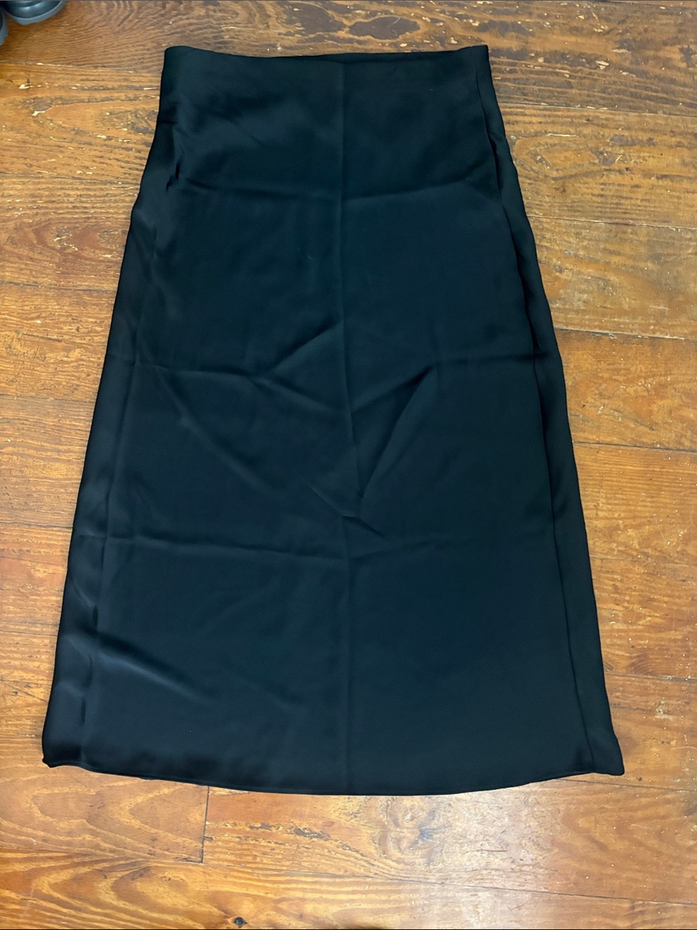 Zara Black Midi Satin Skirt